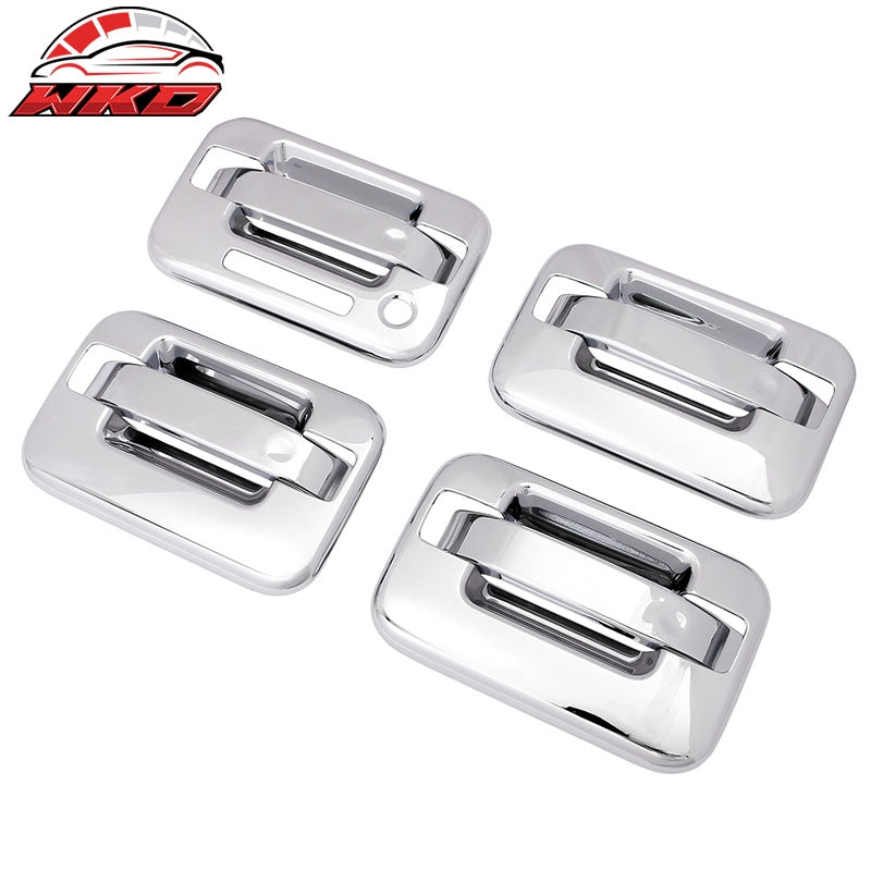 Fits 04-14 Ford F-150 Front Rear Door Handle Cover W/ 1-Keyhole + KeyPad Chrome