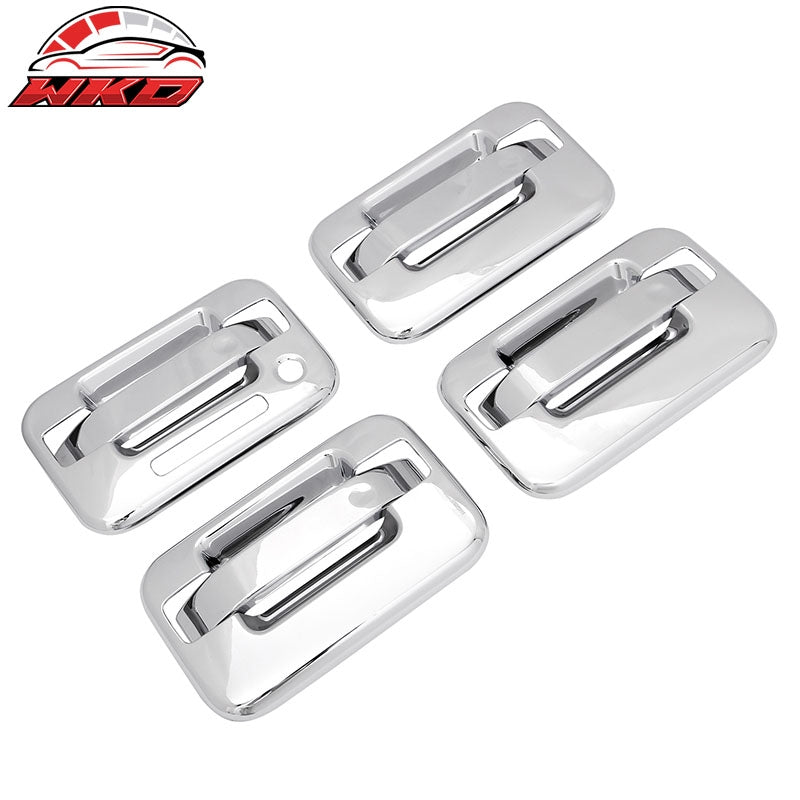 Fits 04-14 Ford F-150 Front Rear Door Handle Cover W/ 1-Keyhole + KeyPad Chrome