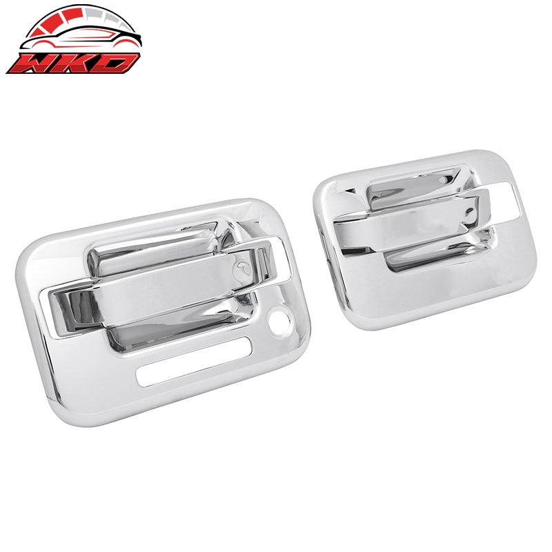 Fits 04-14 Ford F-150 Front Rear Door Handle Cover W/ 1-Keyhole + KeyPad Chrome