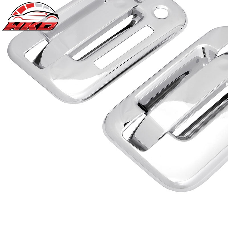 Fits 04-14 Ford F-150 Front Rear Door Handle Cover W/ 1-Keyhole + KeyPad Chrome