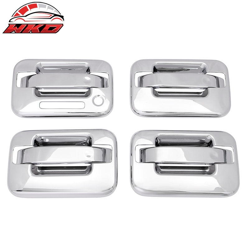 Fits 04-14 Ford F-150 Front Rear Door Handle Cover W/ 1-Keyhole + KeyPad Chrome