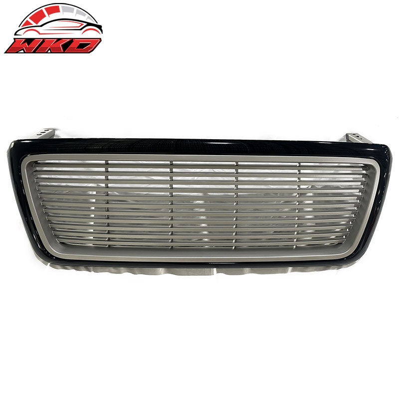 Wholesale 04-08 Ford F-150 H Bar Style Front Bumper Upper Billet Grille Black Silver