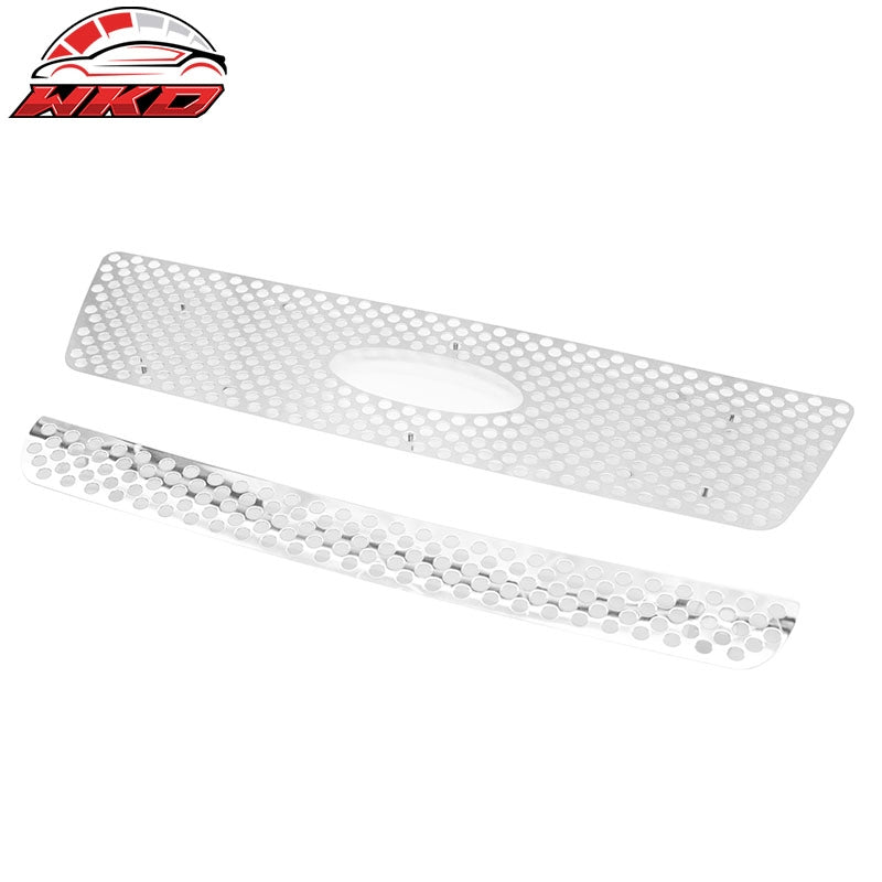 Wholesale 04-05 Ford F150 Chrome Front Bumper Upper Lower Grille 2PC- Oval Mesh Style - Wikond Auto