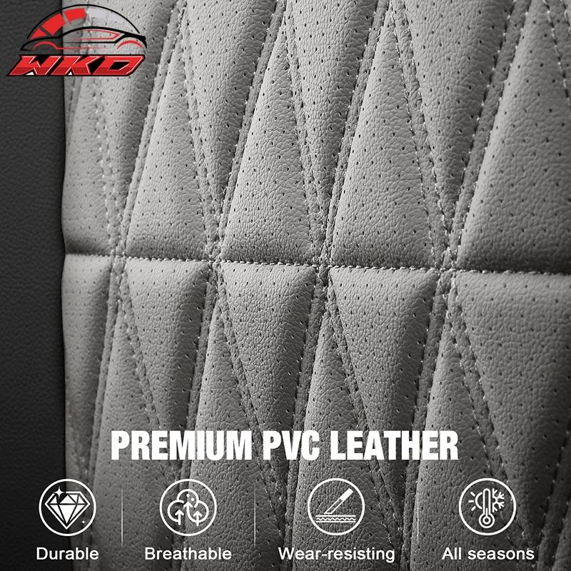 Fits 15-20 Ford F150 17-22 F250 F350 F450 Crew Cab Front Seat Covers Black& Gray