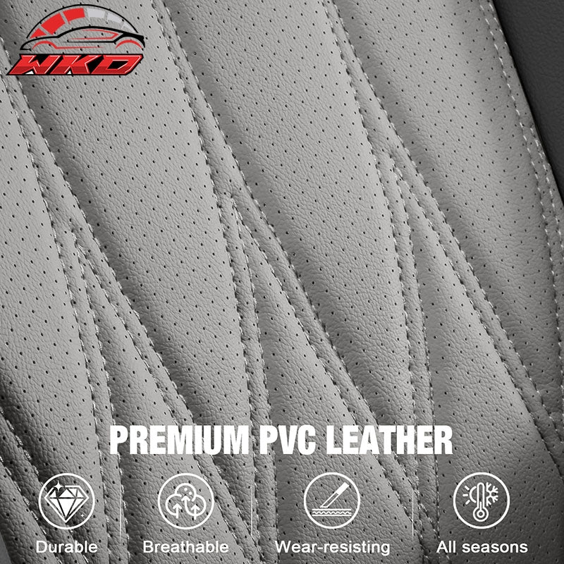 Fits 21-26 Ford F150 22-26 F250 F350 F450 Crew Cab Front Seat Covers Black& Gray