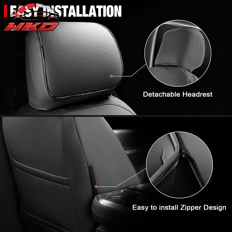 Fits 21-26 Ford F150 22-26 F250 F350 F450 Crew Cab Front Seat Covers Black& Gray