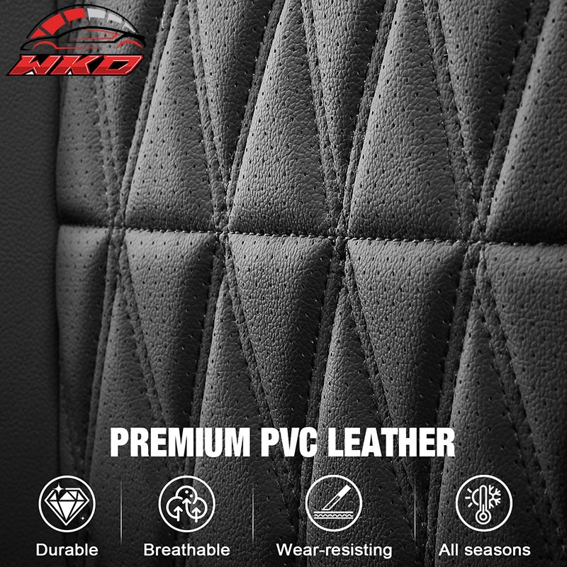 Fits 15-20 Ford F150 17-22 F250 F350 F450 Crew Cab Seat Covers Full Set Black