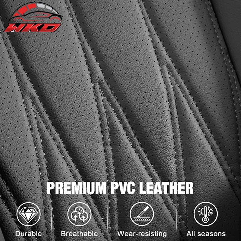 Fits 21-26 Ford F150 22-26 F250 F350 F450 Crew Cab Seat Covers Full Set Black