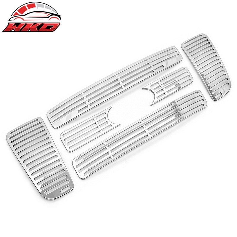 Fits 04-08 Ford F150 Pickup Chrome Front Bumper Grille Insert Grill 6PCS Set