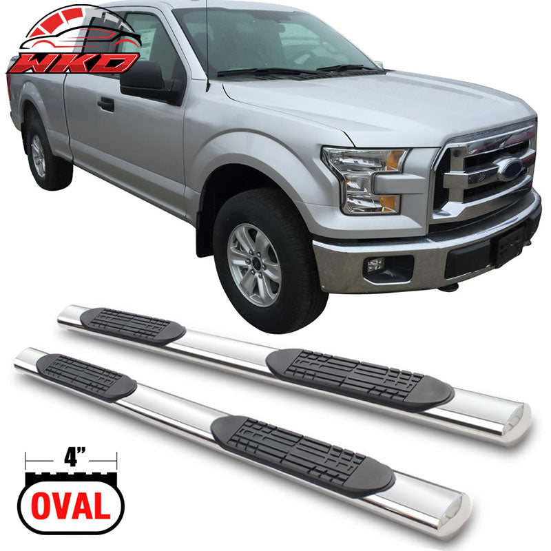 Fits 15-22 F150 Super Cab 4 Inch Stainless Steel Side Step Bar Running Board 2Pc