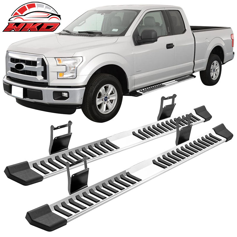 Fits 15-22 Ford F-150 Super Cab V Style 2PCS Running Boards Side Step Nerf Bars