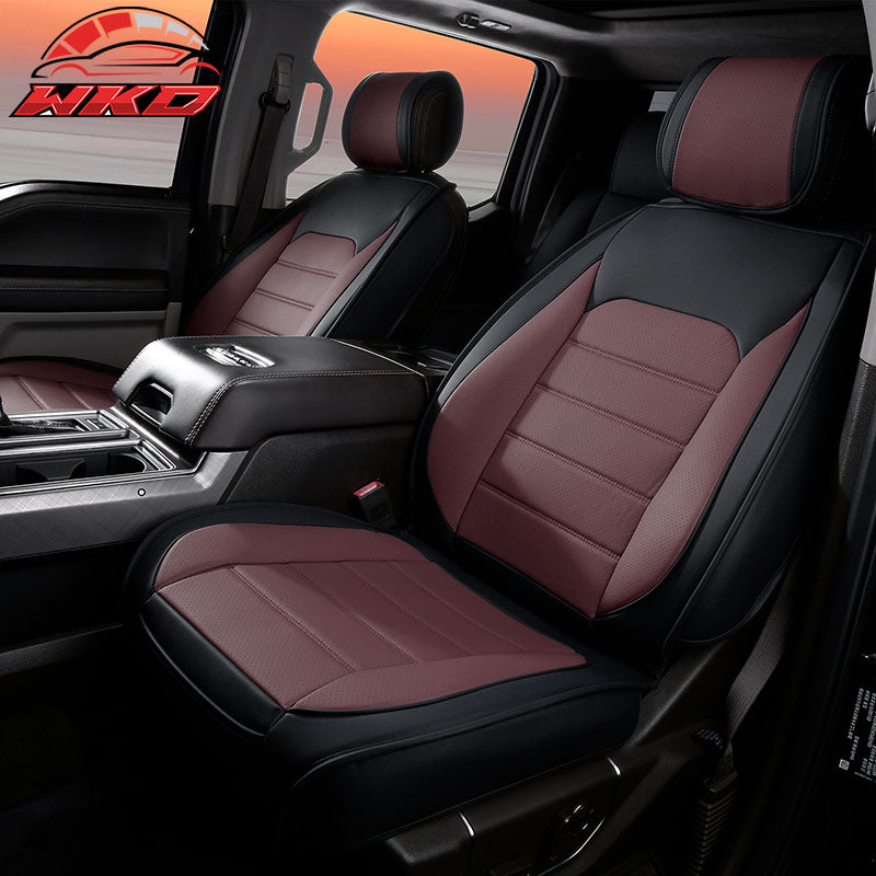 Wholesale 09-26 Wholesaled F150 Crew Cab Pickup Seat Covers PU Leather 5 Seats - Black&Brown