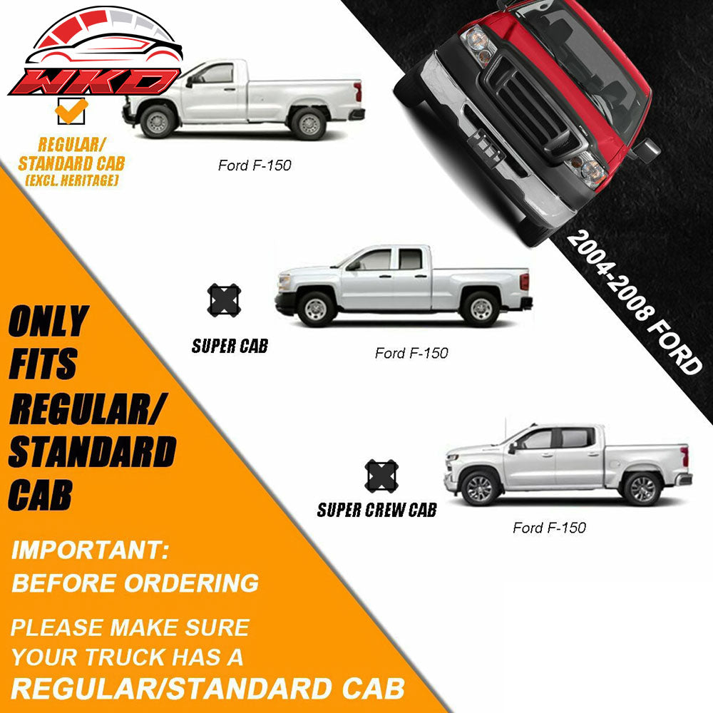 Fits 04-08 Ford F150 Regular Cab 4" Oval Chrome Side Step Nerf Bar Running Board