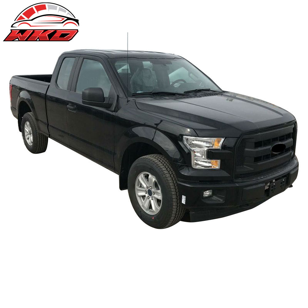Fits 15-22 F150 Super Cab 4 Inch Oval Black Curved Side Step Bars Running Boards