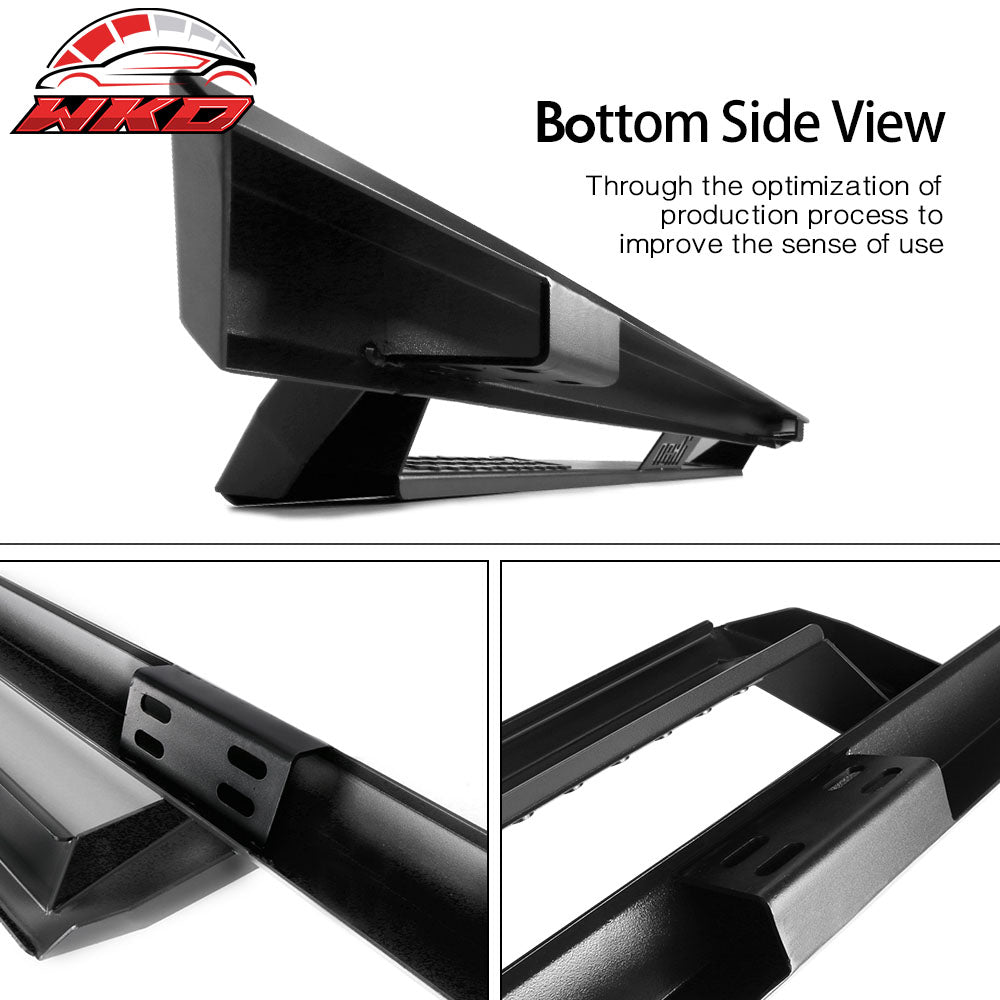 Fits 09-14 Ford F150 Crew Cab IKON V1 Style Running Boards Side Step Bar Black