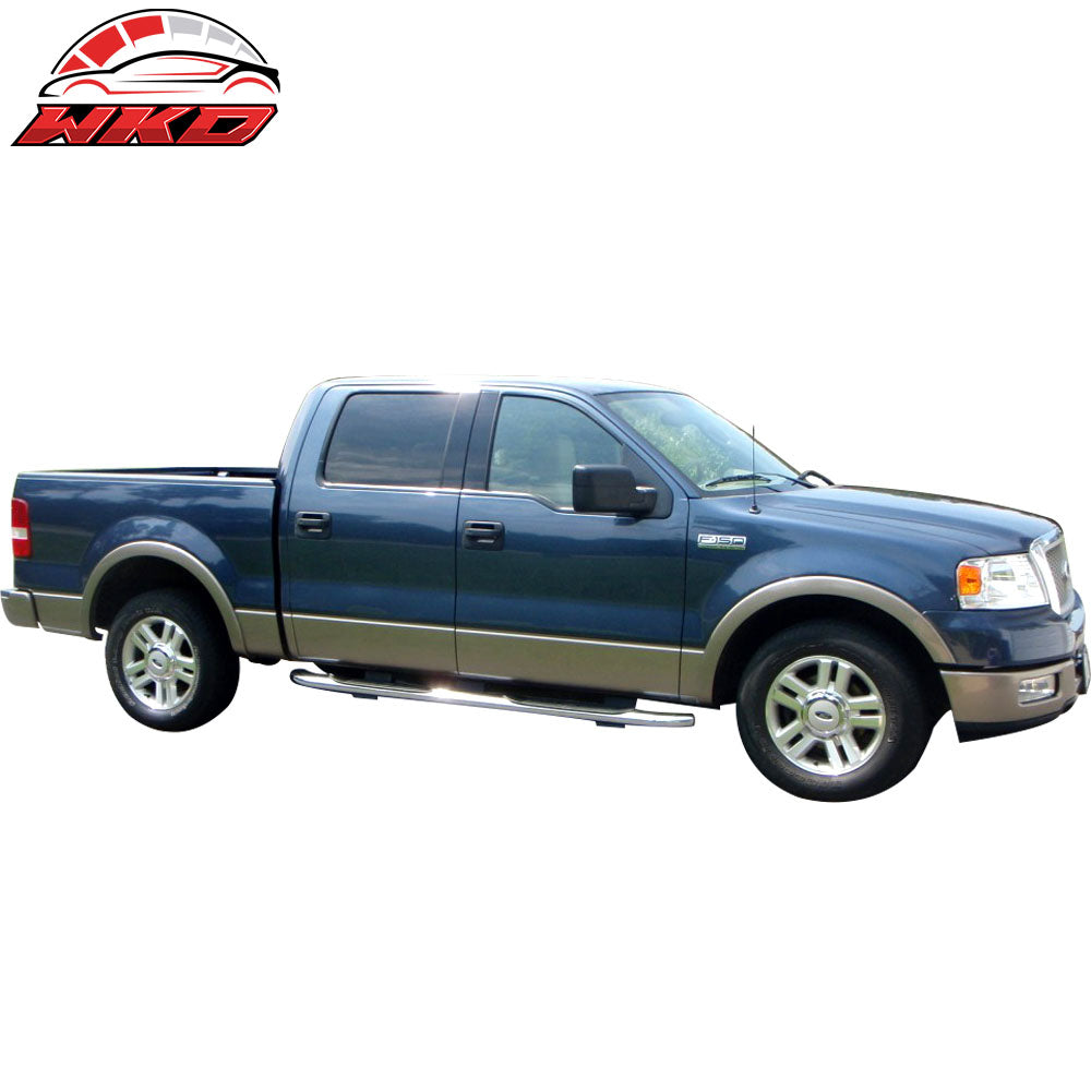 Fits 04-14 Ford F150 Crew Cab Oval OE Style 5" Running Board Side Step Nerf Bars