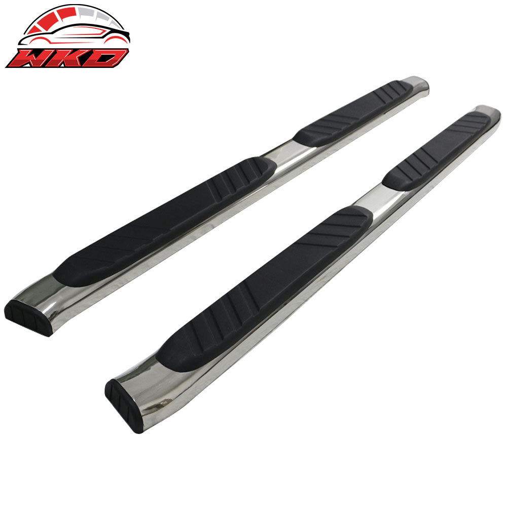 Fits 04-14 Ford F150 Crew Cab Oval OE Style 5" Running Board Side Step Nerf Bars