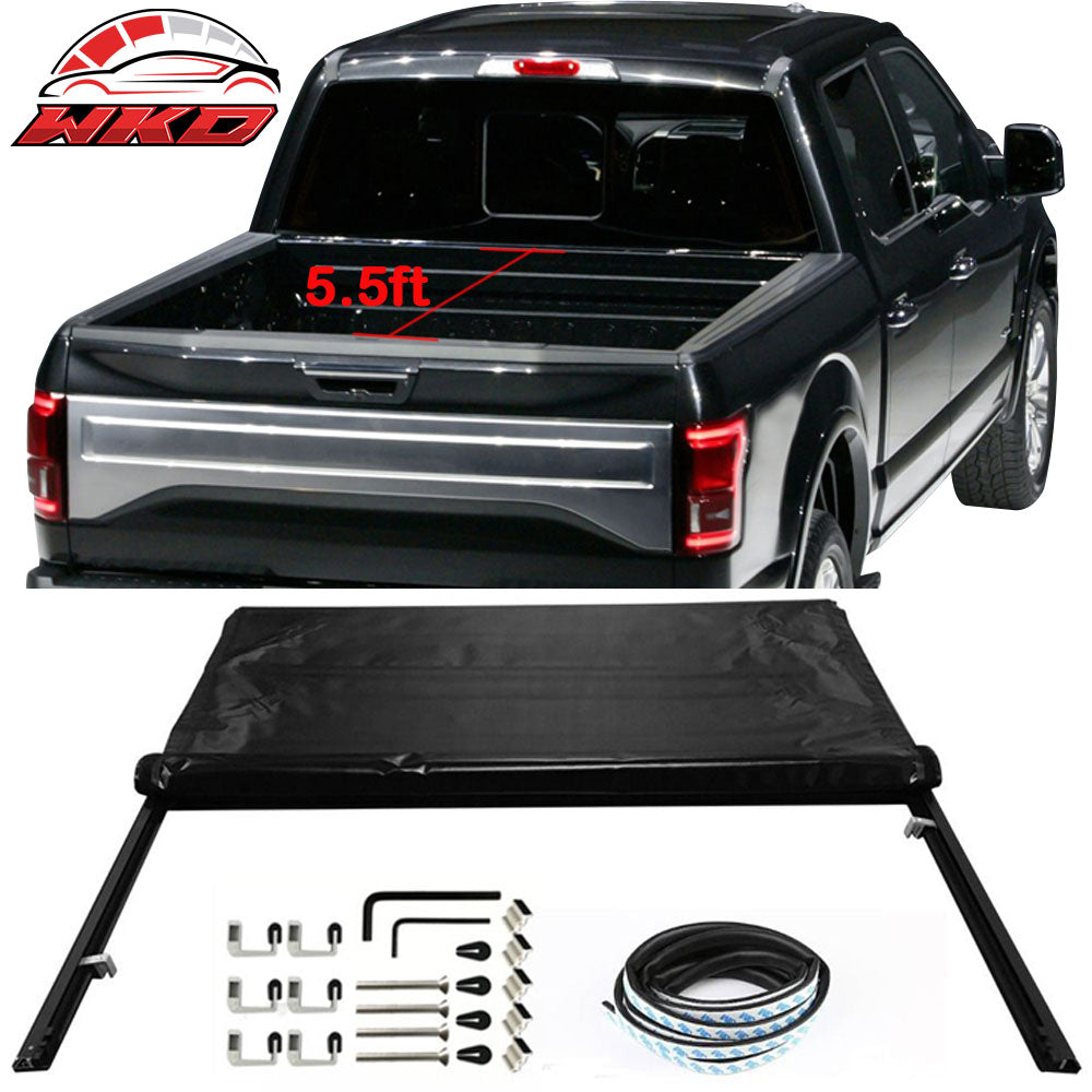 Fits 04-15 F150 5.5ft Short Bed Lock Soft Roll Up Vinyl Trunk Bed Tonneau Cover