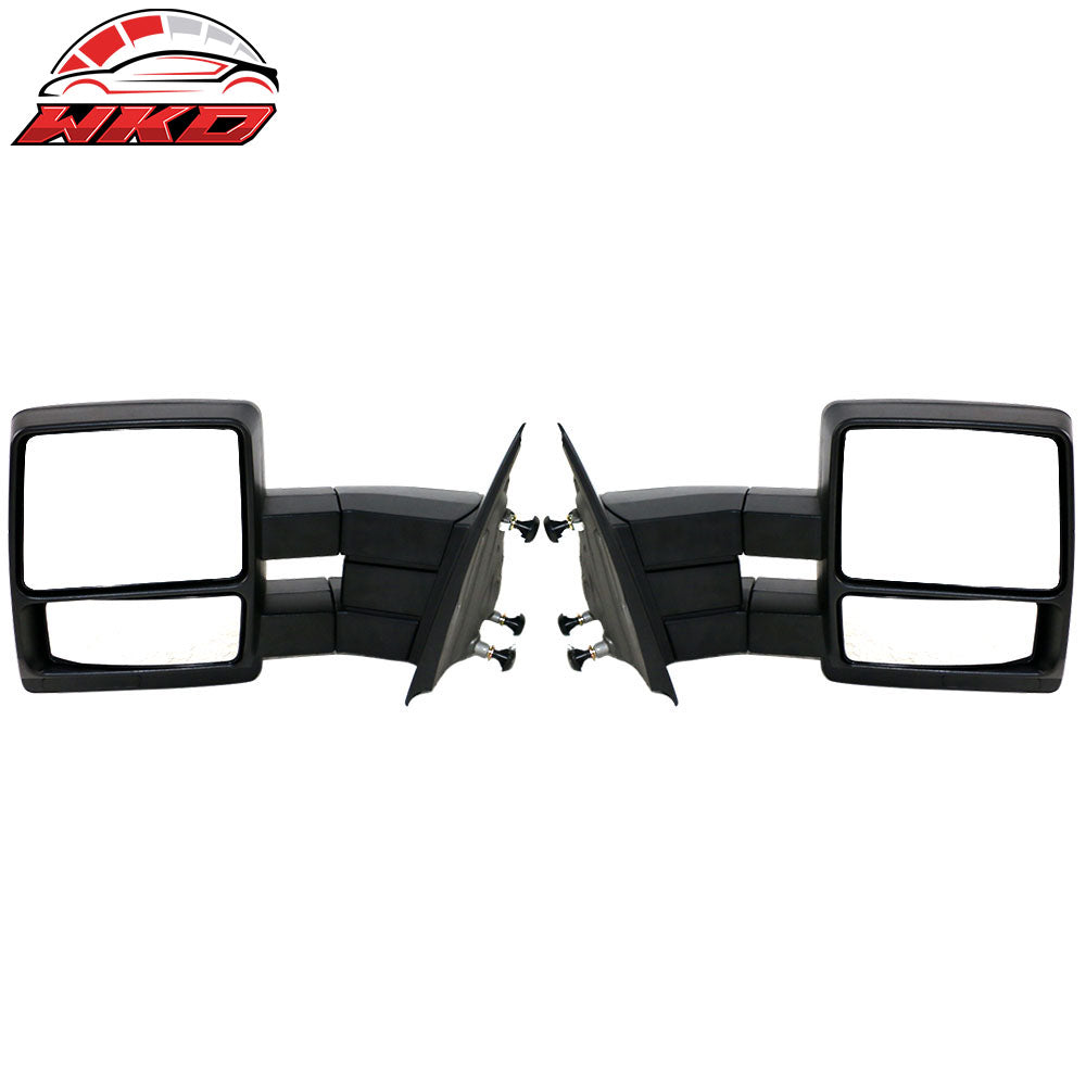 Fits 04-14 F150 Side Rear View Towing Mirrors Manual Non Heated Unpainted LH RH