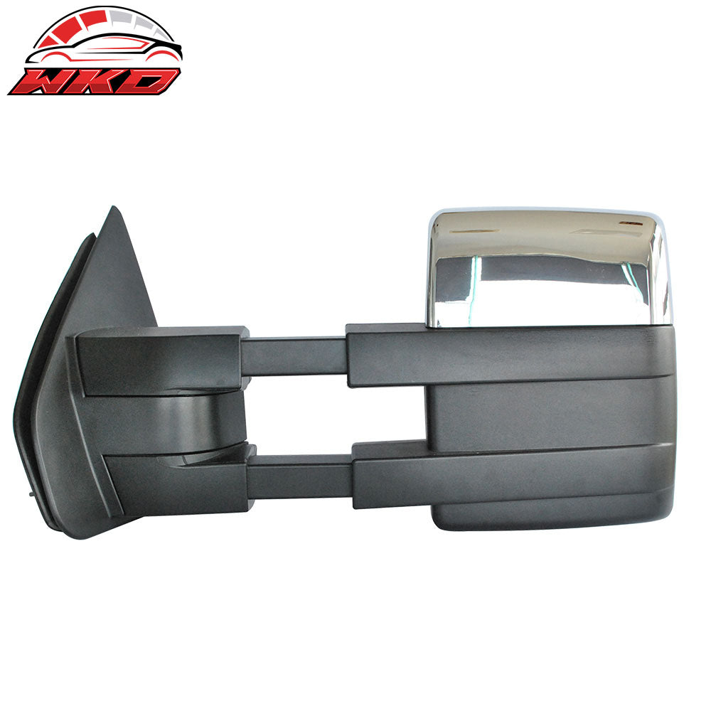 Fits 09-14 F150 Towing Mirrors Power Heated Turn Signal Puddle Light Pair Chrome