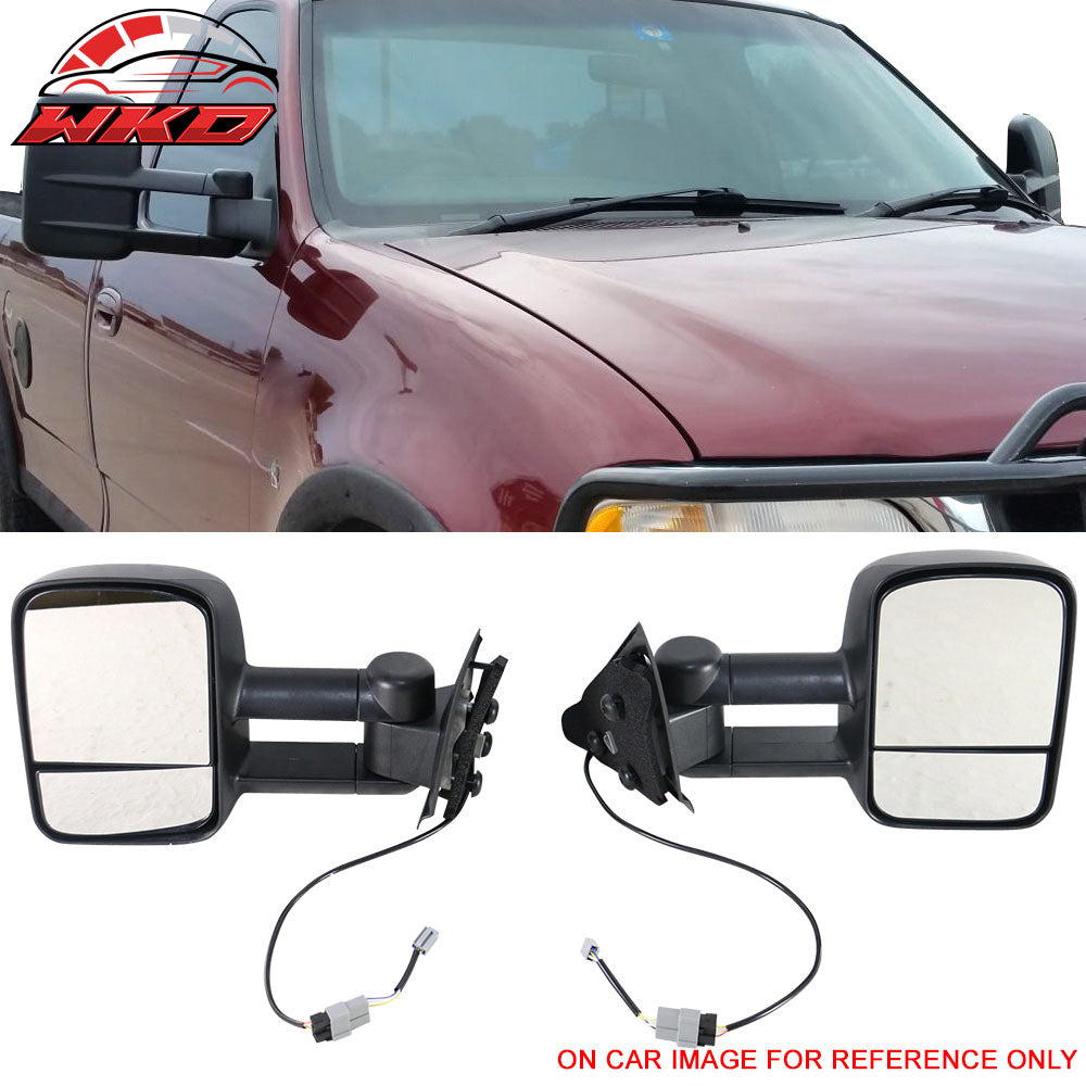 Fits 97-04 Ford F150/250 Side View Towing Tow Mirrors Power Non-Heated Pair 2PC