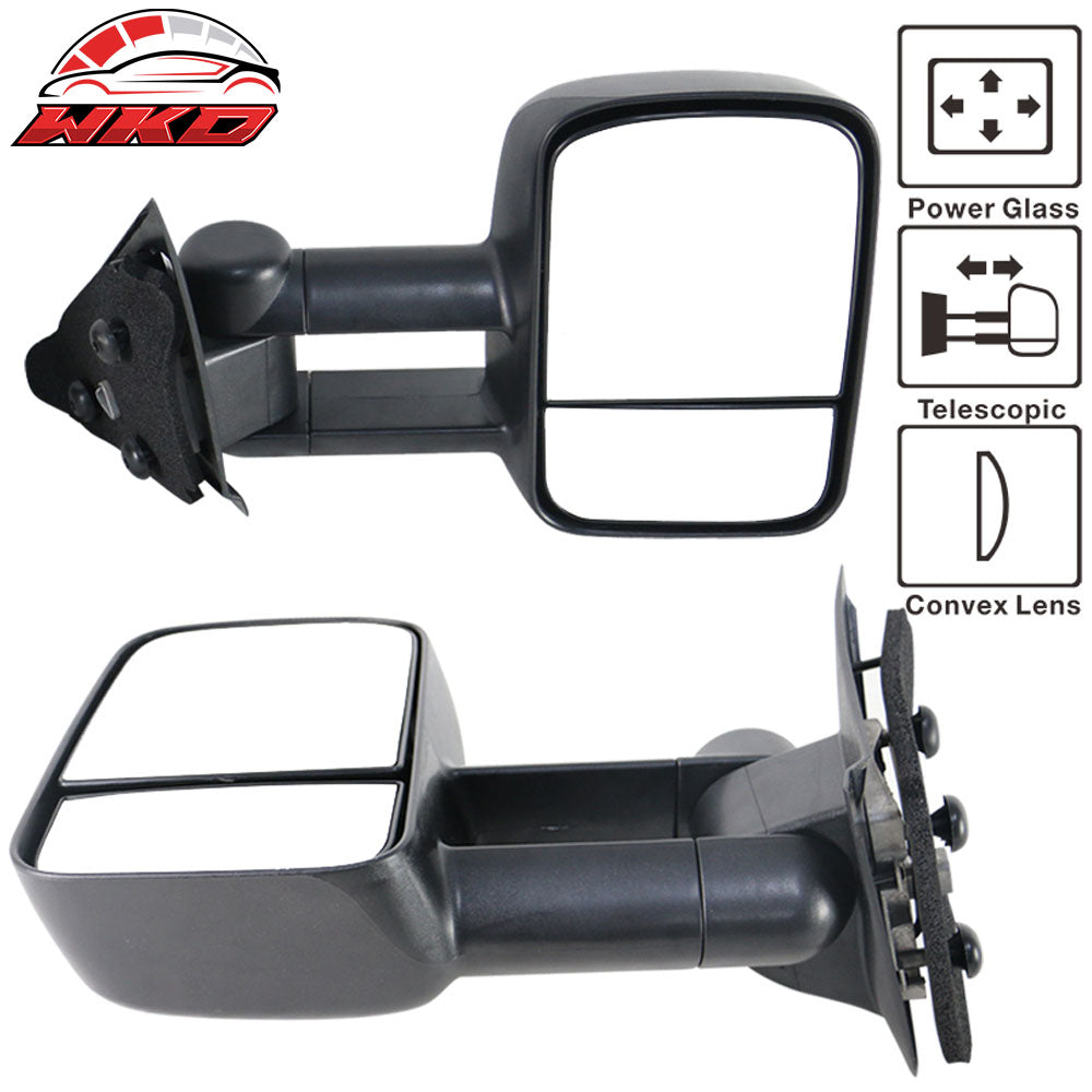 Fits 97-04 Ford F150/250 Side View Towing Tow Mirrors Power Non-Heated Pair 2PC