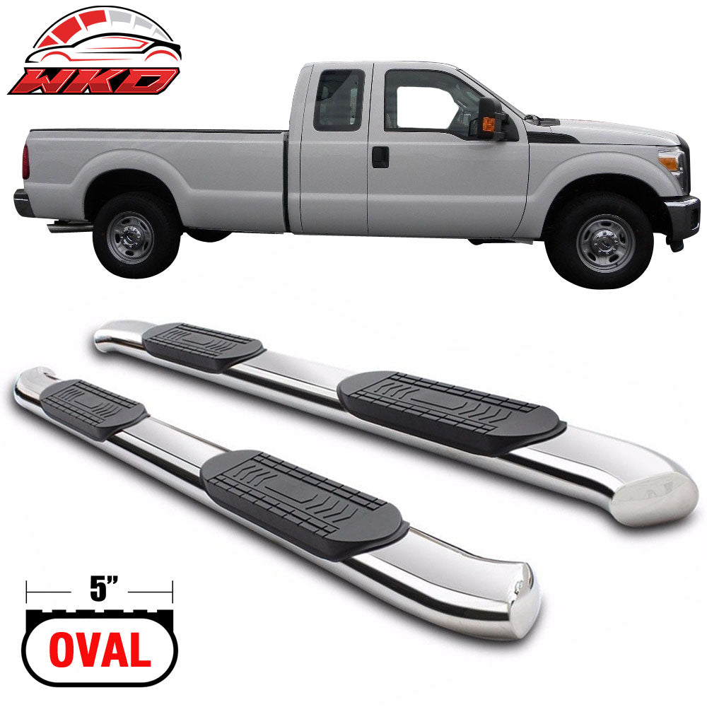 Fits 99-16 F250 F350 SuperDuty Super Cab 5Inch SS Stainless Steel Side Steps Bar