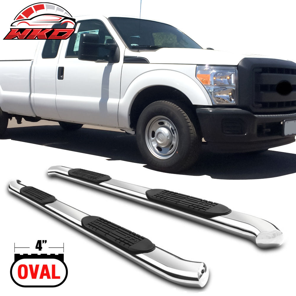 Fits 99-16 Ford F-250 Super Duty Super Cab 4" Oval Side Step Bars Running Boards