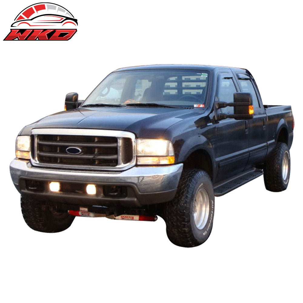 Functional Signal Light Fits 99-15 Ford F250-550 Tow Towing Mirrors Manual Pair