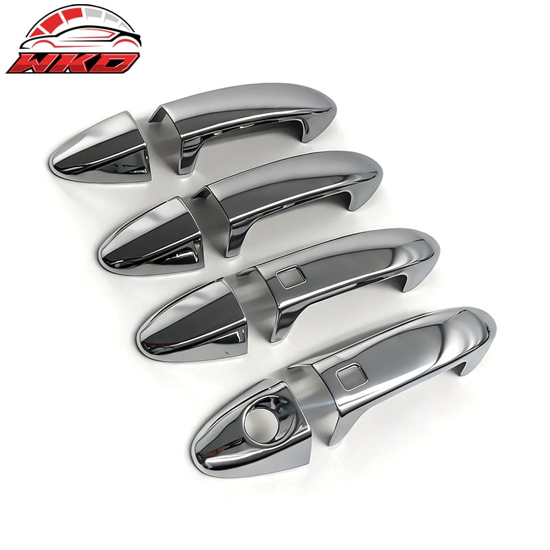 Fits 11-16 Ford Fiesta Chrome ABS Door Handle Covers w/ 1 Key Hole& 2 Smart Keys
