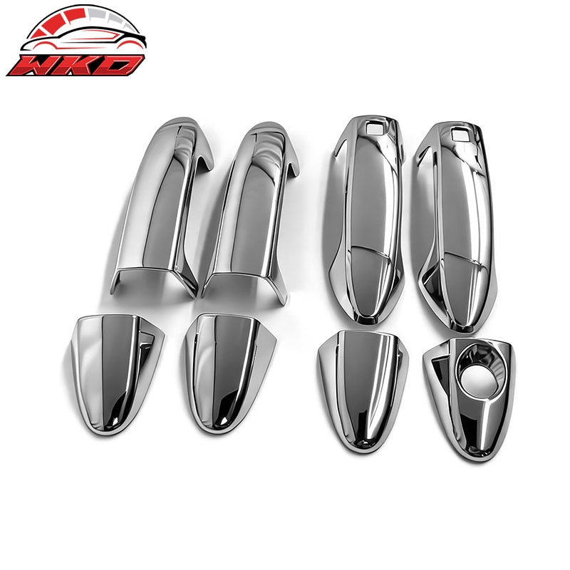 Fits 11-16 Ford Fiesta Chrome ABS Door Handle Covers w/ 1 Key Hole& 2 Smart Keys