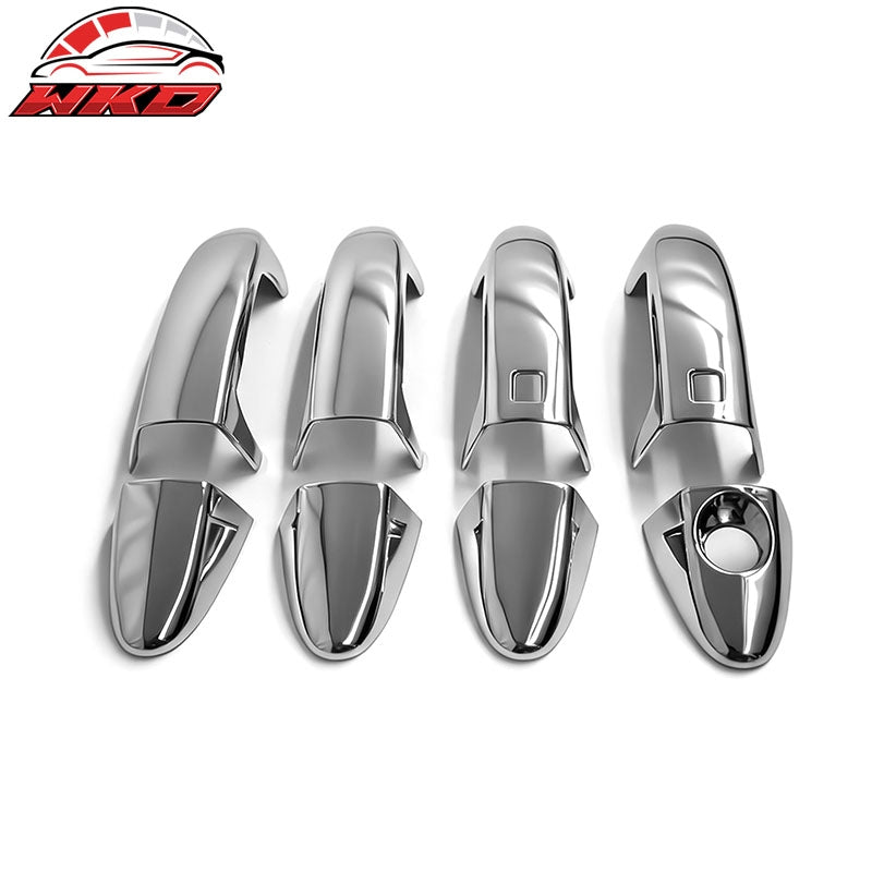 Fits 11-16 Ford Fiesta Chrome Door Handle Covers w/ 1 Key Hole; 2 Smart Keys