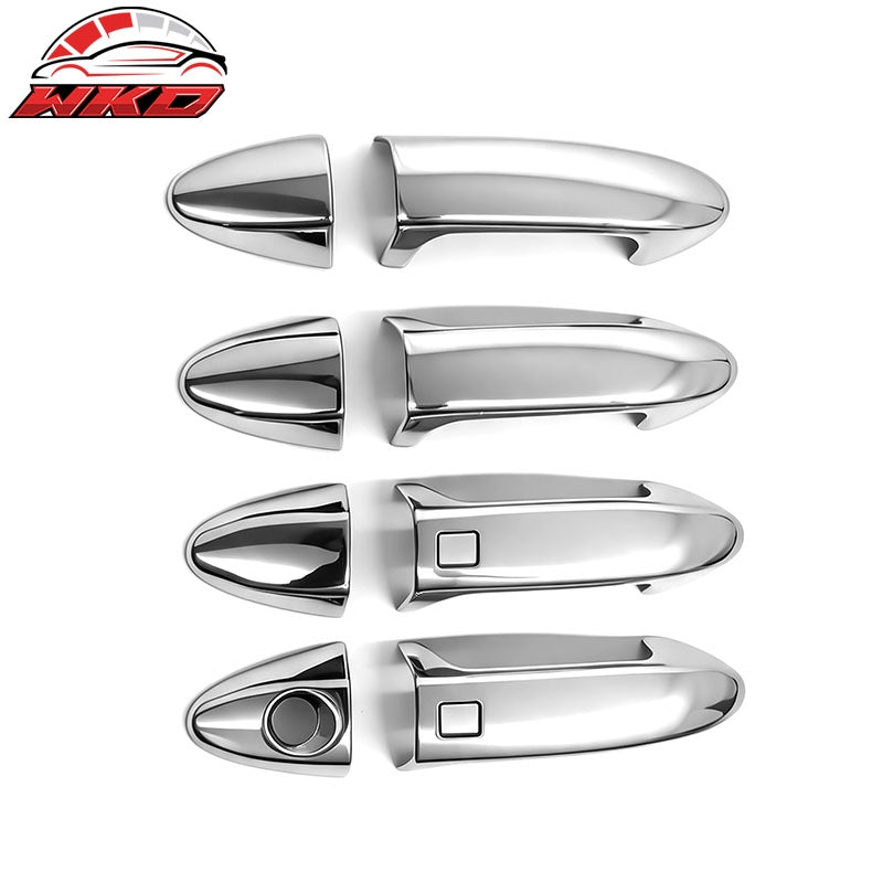 Fits 11-16 Ford Fiesta Chrome Door Handle Covers w/ 1 Key Hole; 2 Smart Keys
