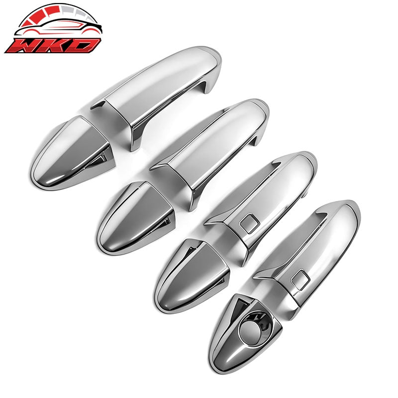 Fits 11-16 Ford Fiesta Chrome Door Handle Covers w/ 1 Key Hole; 2 Smart Keys