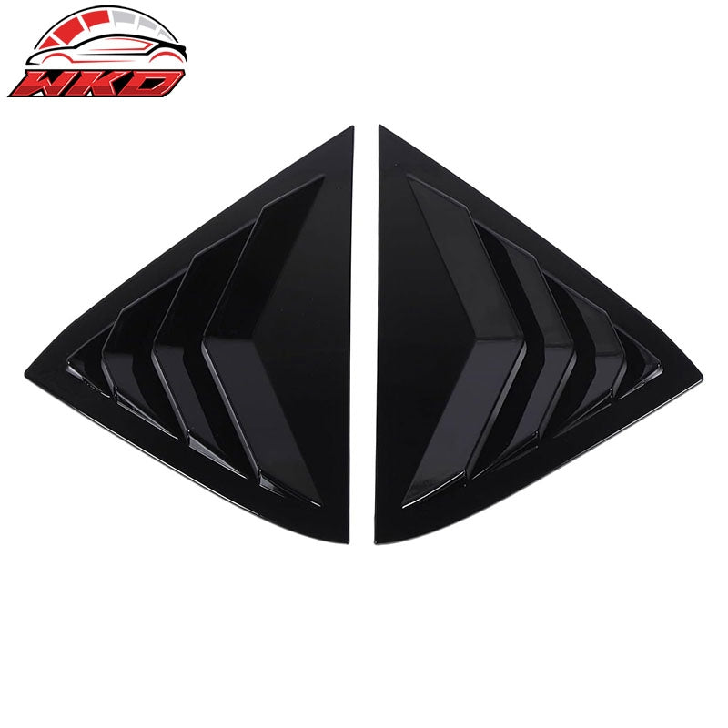 Fits 11-19 Ford Fiesta Hatchback Rear Side Window Louvers Scoop Vent Gloss Black