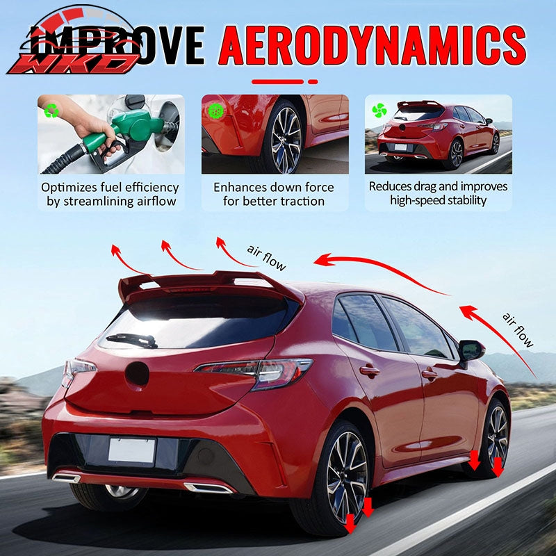 Fits 11-19 Ford Fiesta Hatchback ST Style Rear Roof Spoiler Carbon Fiber Print
