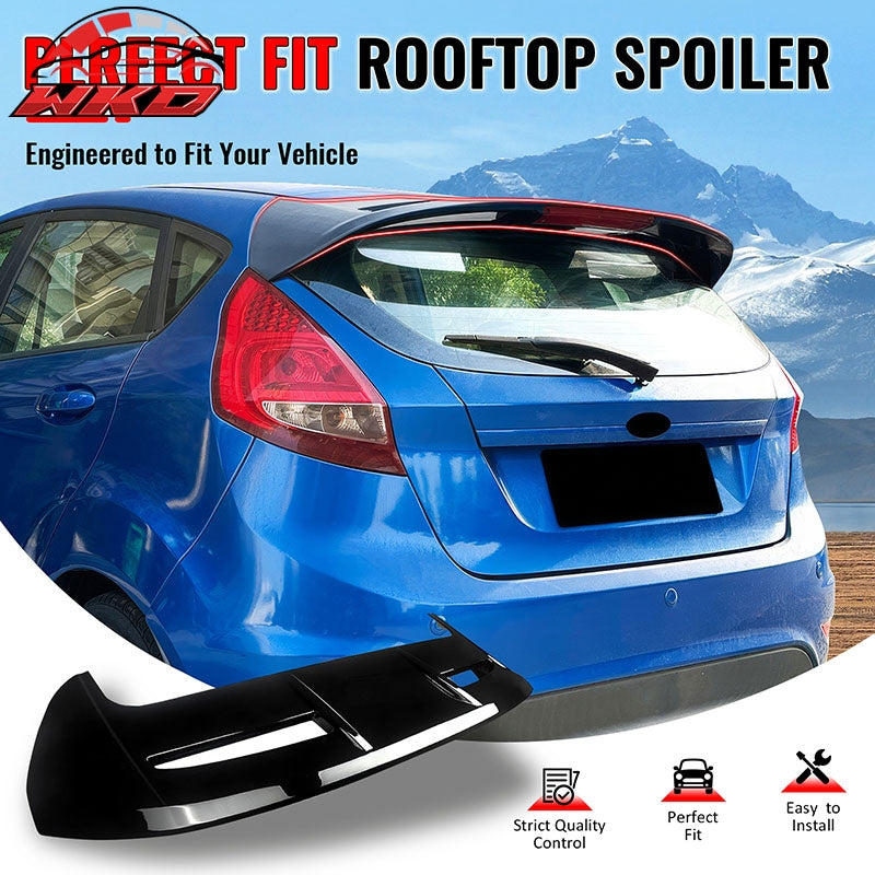 Fits 11-19 Ford Fiesta Hatchback ST Style Rear Roof Spoiler Wing ABS Gloss Black
