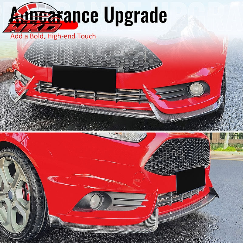 Wholesale 14-19 Ford Fiesta ST & ST Line IKON Front Bumper Lip Carbon Fiber Print 3PC - Wikond Auto