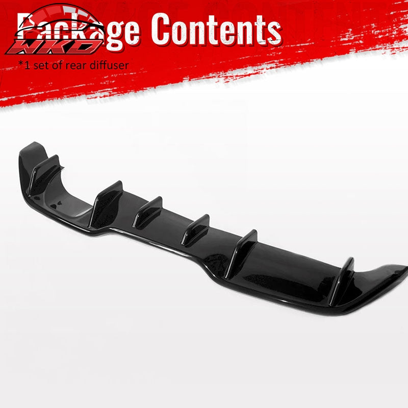 Fits 14-19 Ford Fiesta ST & ST Line IKON Style Rear Bumper Diffuser Gloss Black