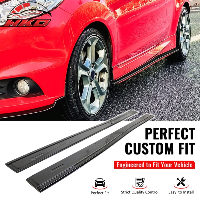 Fits 14-19 Ford Fiesta ST & ST Line IKON Style Side Skirts Extension Gloss Black