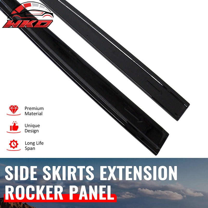 Fits 14-19 Ford Fiesta ST & ST Line IKON Style Side Skirts Extension Gloss Black