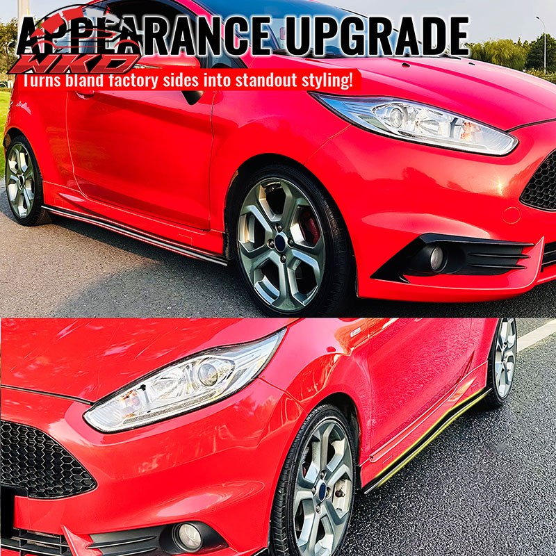 Fits 14-19 Ford Fiesta ST & ST Line IKON Style Side Skirts Extension Gloss Black