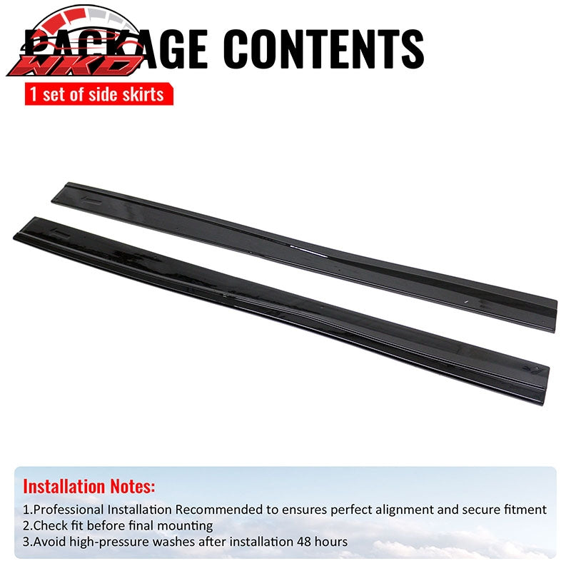 Fits 14-19 Ford Fiesta ST & ST Line IKON Style Side Skirts Extension Gloss Black