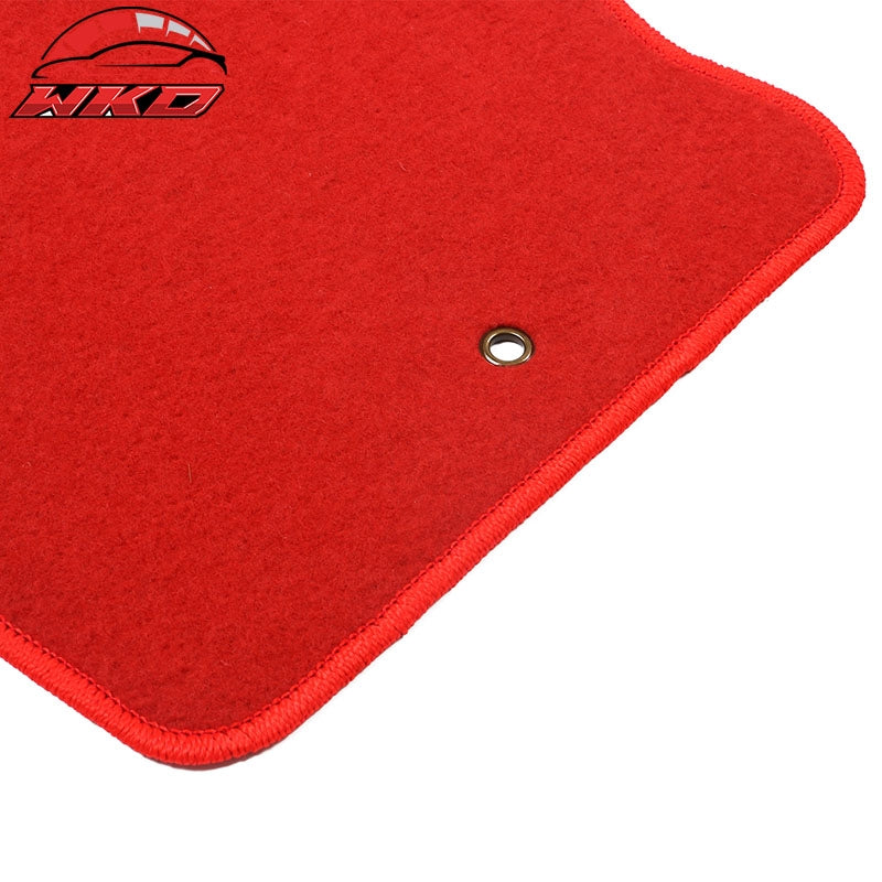 Fits 00-07 Ford Focus 4PCS Auto Car Floor Mats Liner Front Rear Nylon Red Carpet