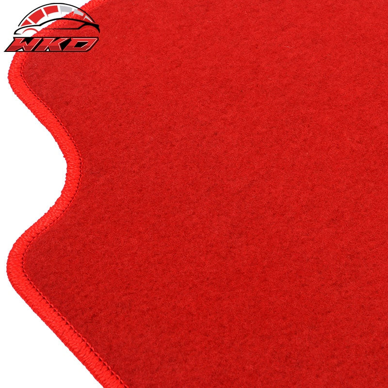 Fits 00-07 Ford Focus 4PCS Auto Car Floor Mats Liner Front Rear Nylon Red Carpet