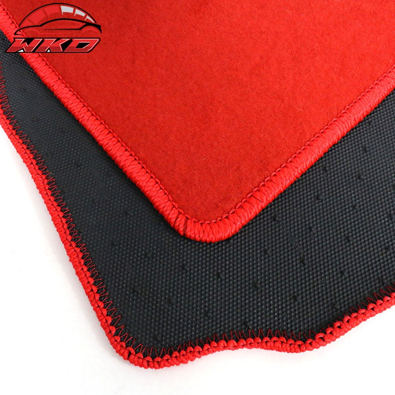 Fits 12-18 Ford Focus Car Auto Floor Mats Liner Front Rear Nylon Red Carpets 4PC