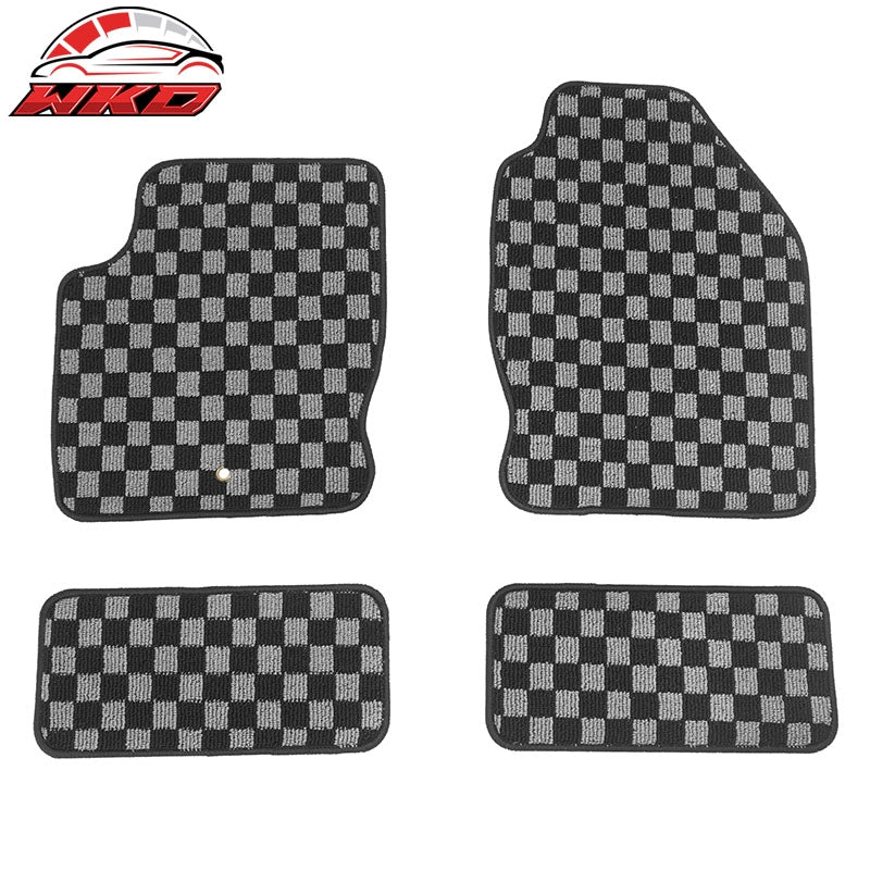 Wholesale 00-07 Ford Focus Floor Mats Non-Slip Carpets Checkered Black Gray Plaid