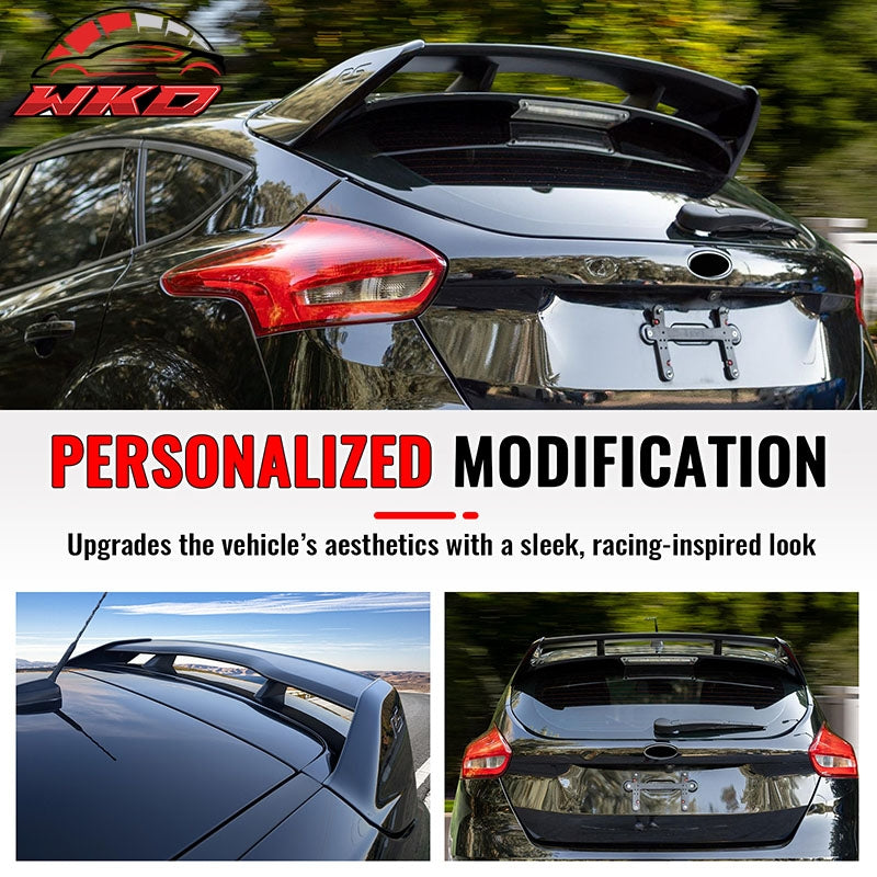 For 12-18 Ford Focus Hatchback RS Style Gloss Black Rear Window Roof Spoiler ABS