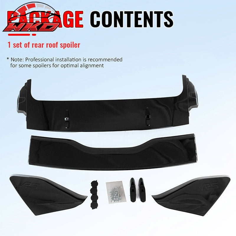 For 12-18 Ford Focus Hatchback RS Style Gloss Black Rear Window Roof Spoiler ABS