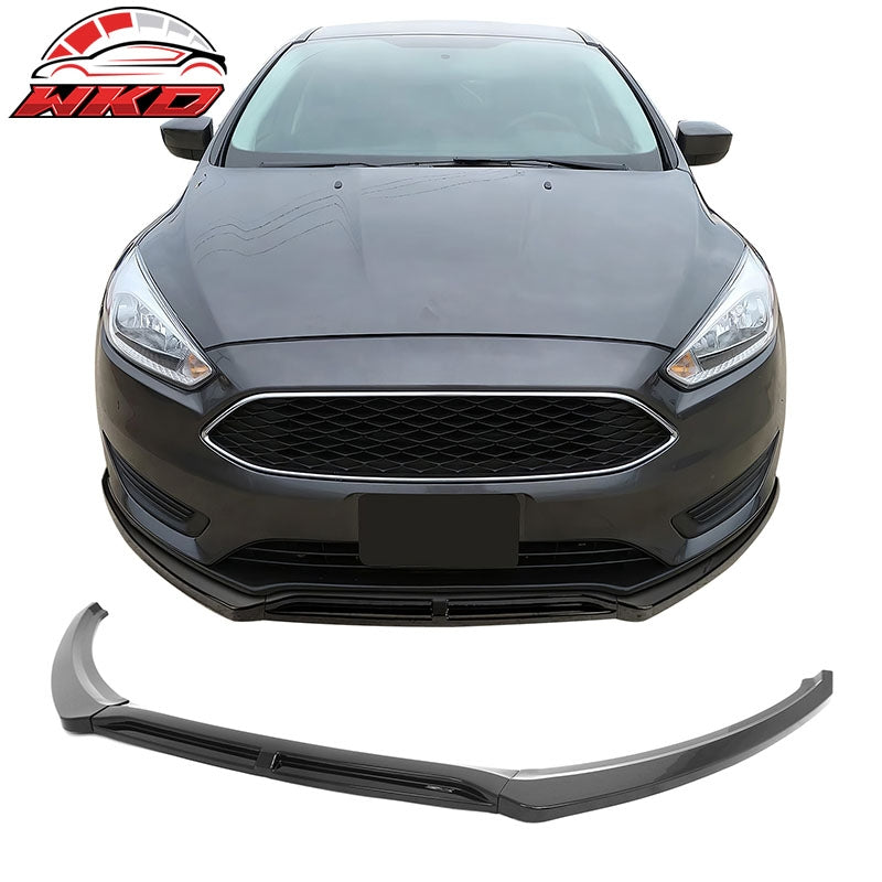 Wholesale 15-18 Ford Focus IKON Style Front Bumper Lip Spoiler Gloss Black PP 3PCS - Wikond Auto